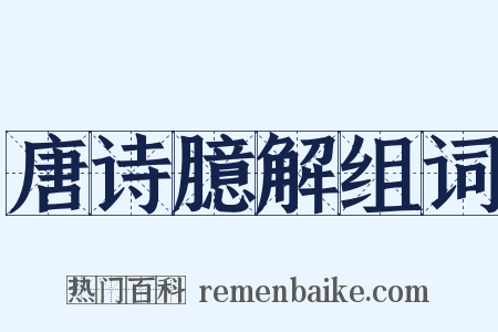 唐诗臆解组词是什么意思的图片